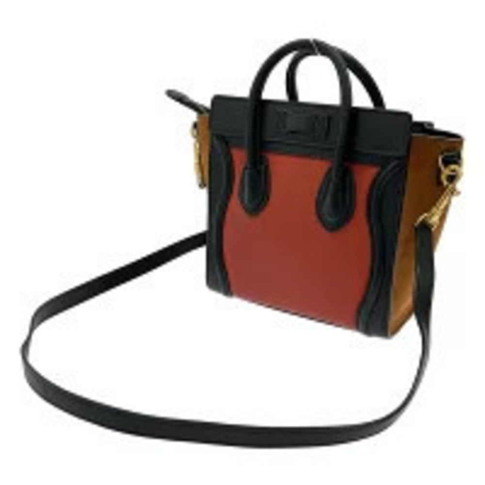 Celine Shopper black Luggage red tricolor center Black Red